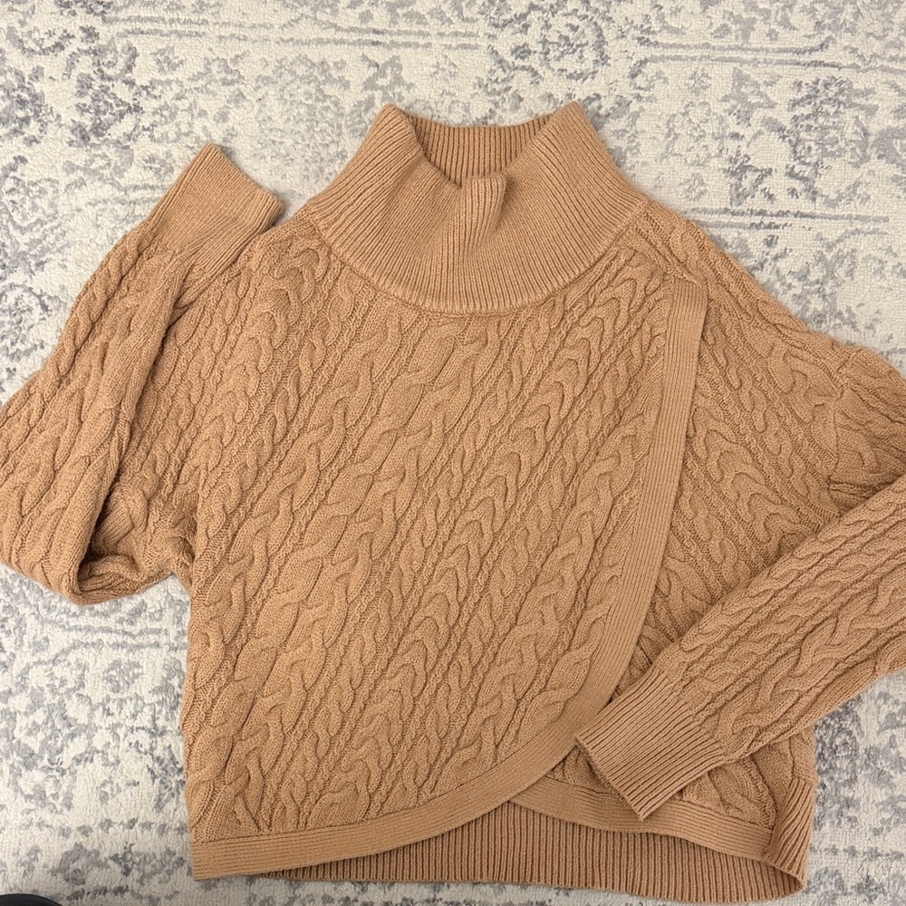 Express Camel Cowl Neck Sweater